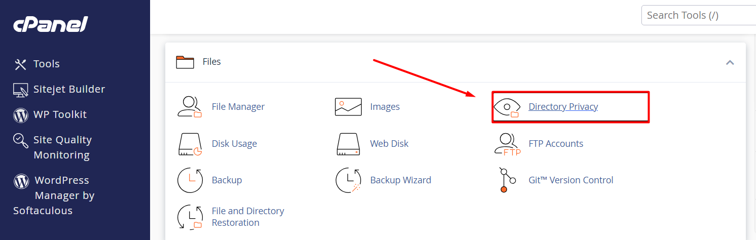 Directory Privacy in cPanel