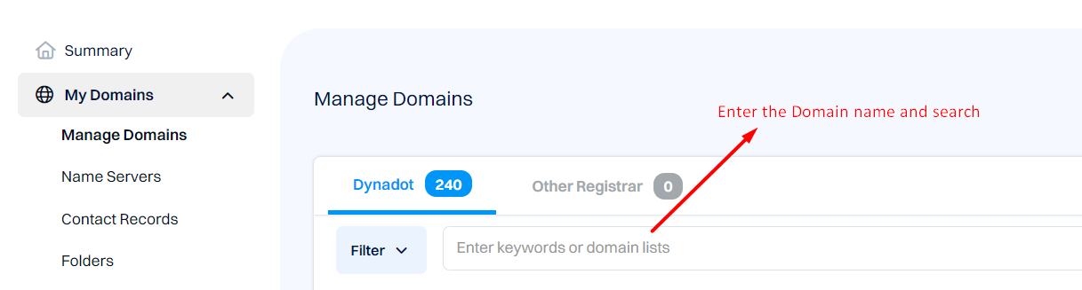 Manage Domains - Dynadot