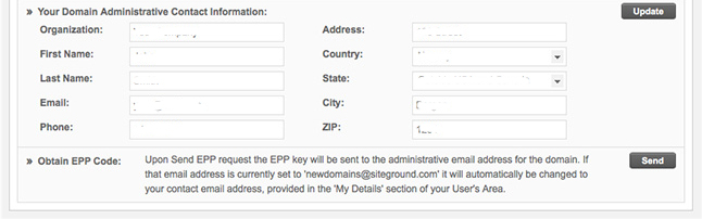 Obtain EPP Code to Transfer Domain