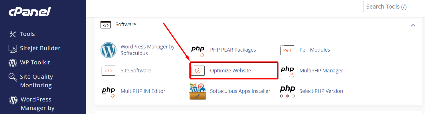 Optimize Website in cPanel