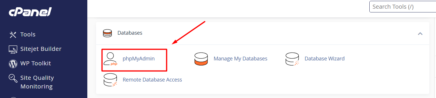 phpMyAdmin - cPanel