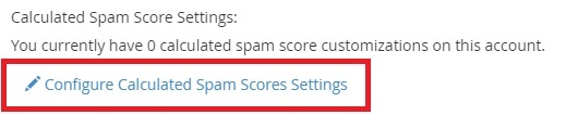 Configuring Calculated scores of email