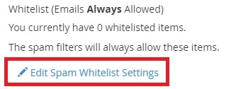 Whitelisting emails