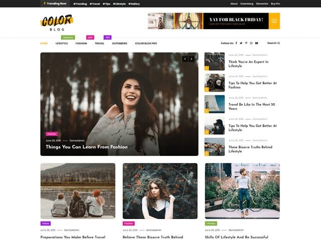 Color Blog Modern WordPress Theme