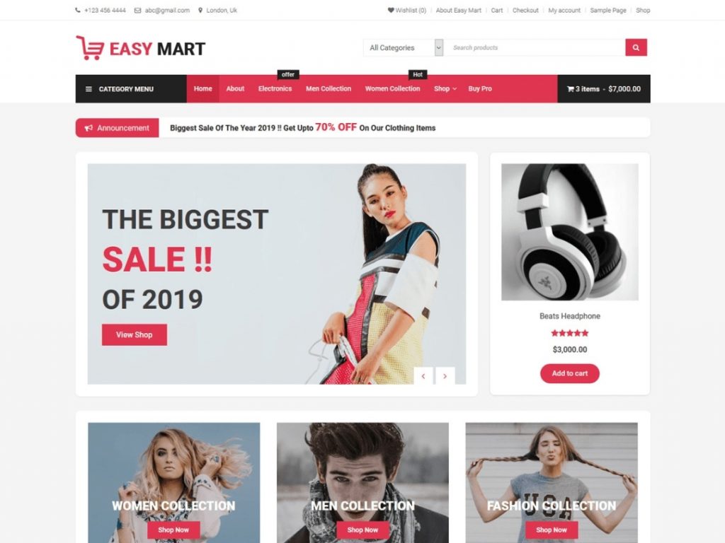 Easy Mart - WordPress Free Theme