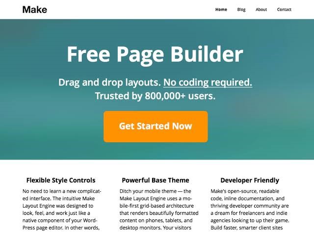 Make Free Page Builder WordPress