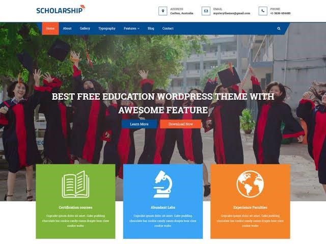 Scholarship Free Education WordPress Theme