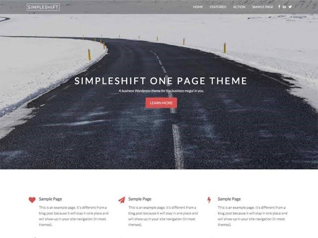 SimpleShift - One Page Free Theme