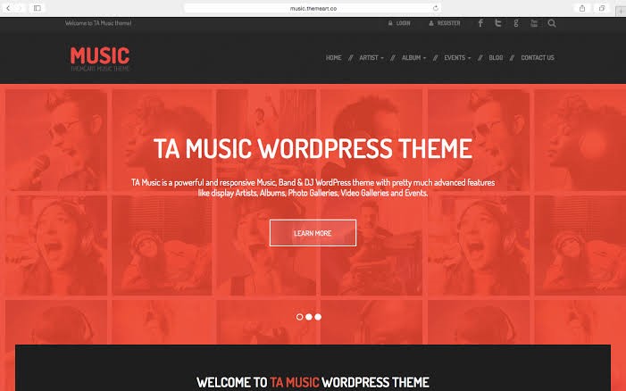 TA Music - WordPress Theme