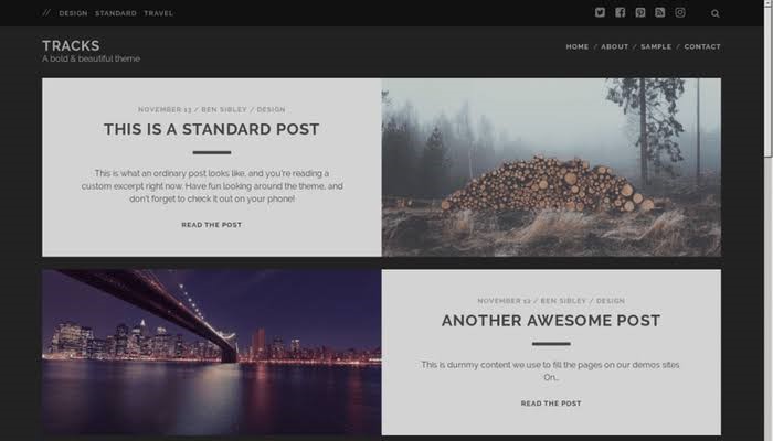 Tracks Free WordPress Theme