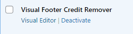 wordpress hacks remove footer credit visual removal