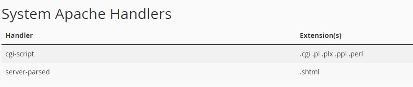 System Apache Handlers