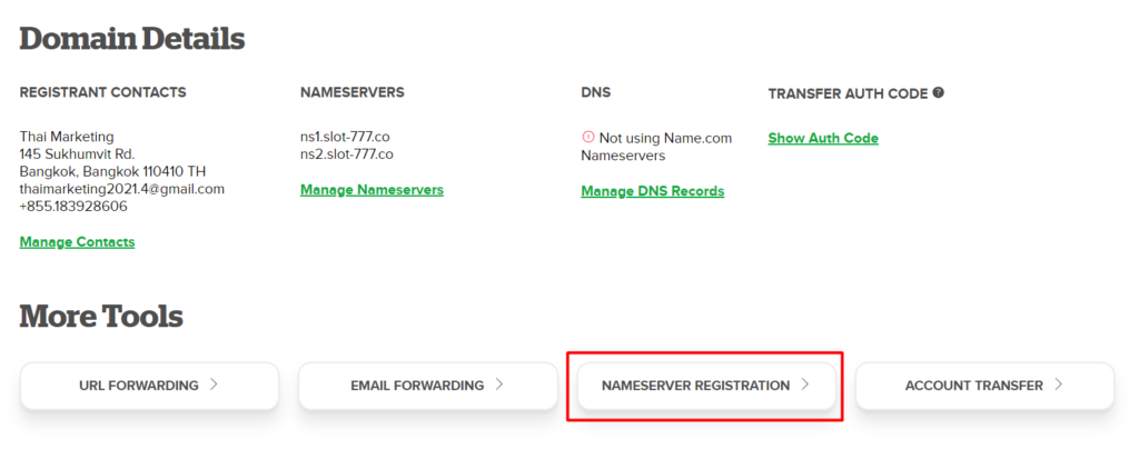 Nameserver Registration