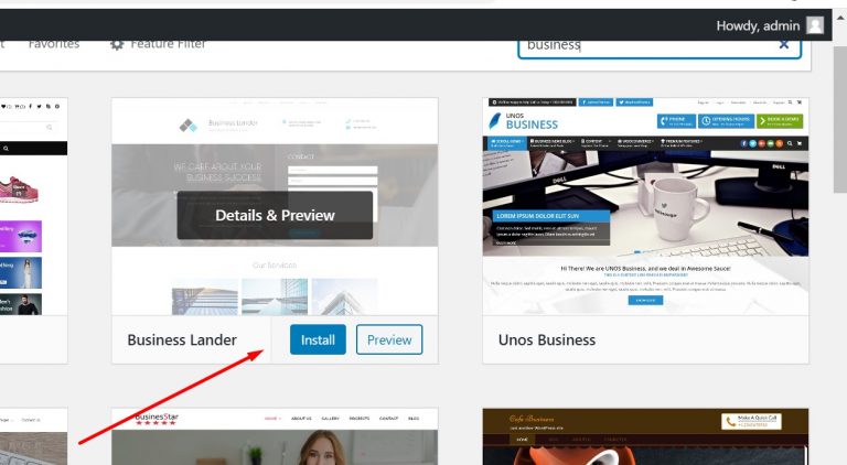 Installing-Business-Lander-Theme