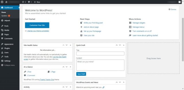 WordPress-dashboard