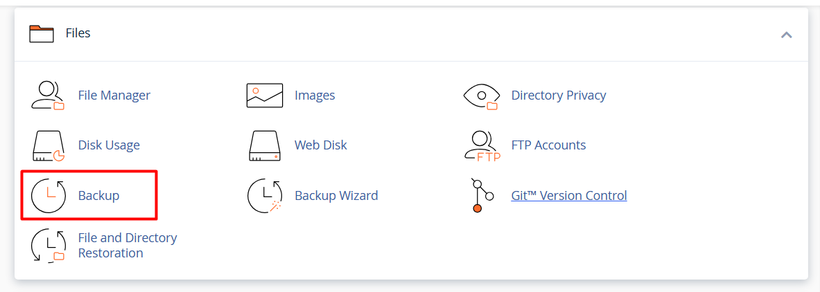 Backup - cPanel Files