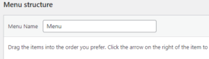 Create a Menu on WordPress