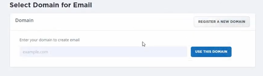 select domain for custom email hosting