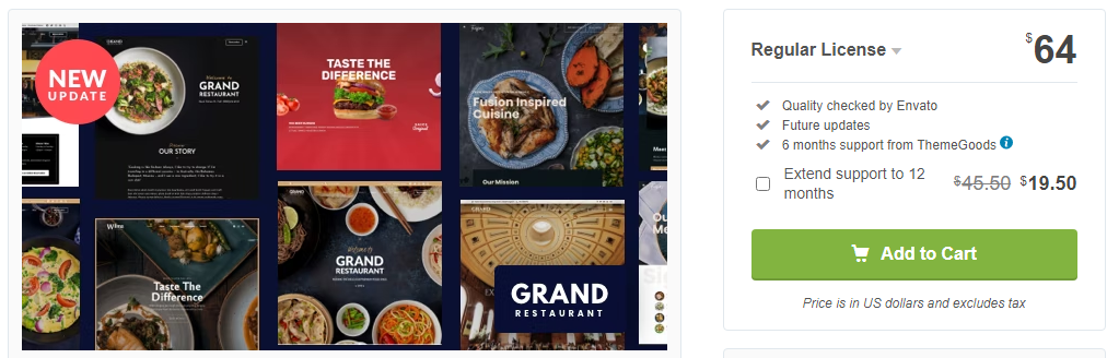 grand restaurant wordpress