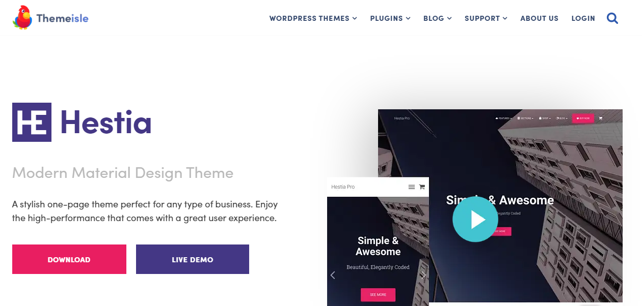 hestia wordpress theme