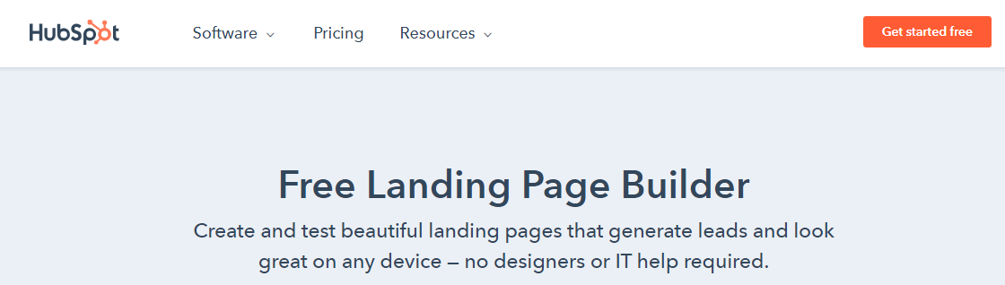 hubspot landing page builder