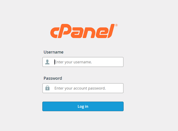 login to cpanel