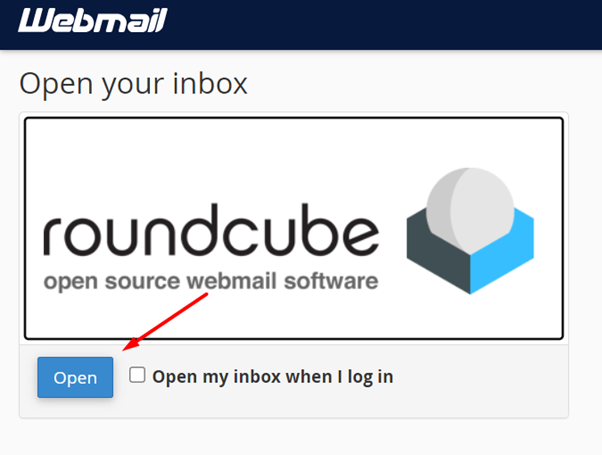 webmail - open roundcube