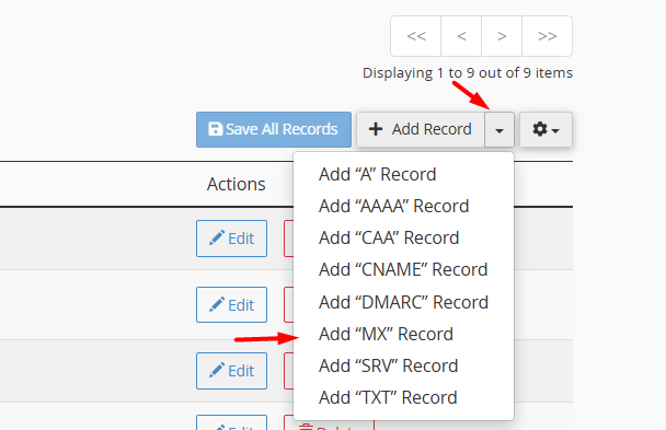 Add MX Record - cPanel