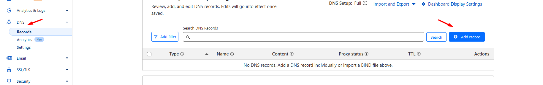 Cloudflare DNS - Add Record