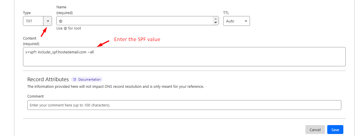 Cloudflare TXT Record