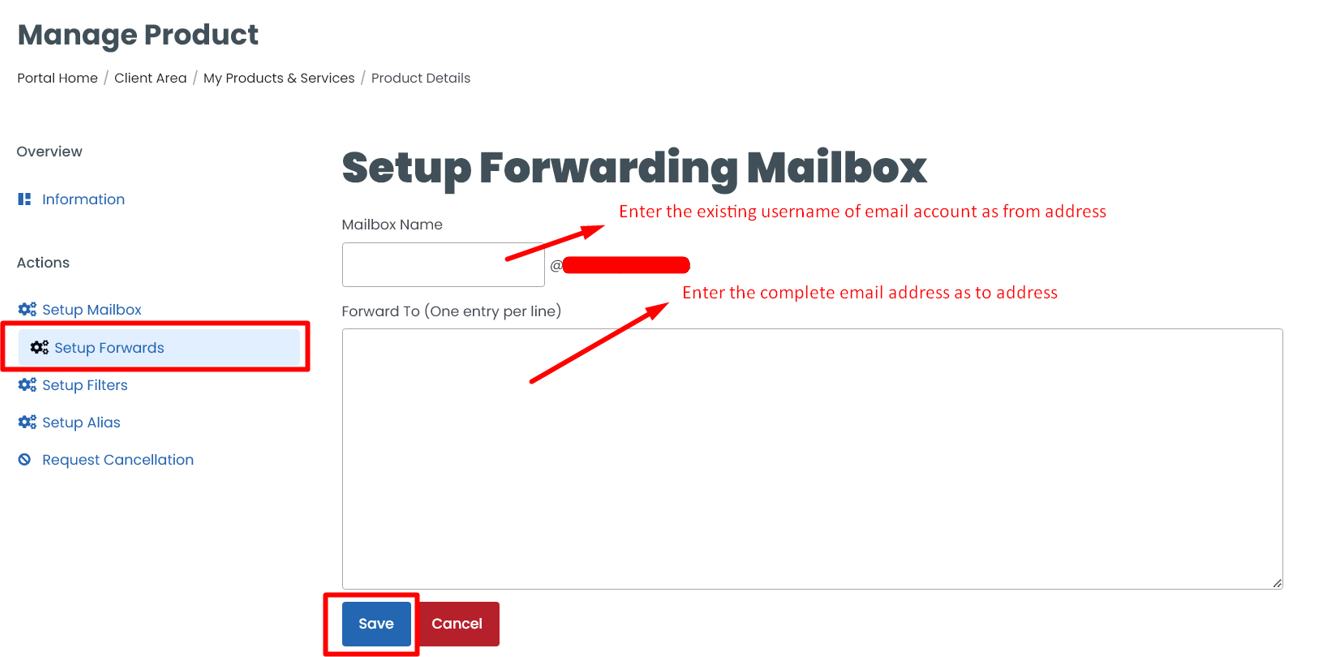 Setup Forwarder Mailbox