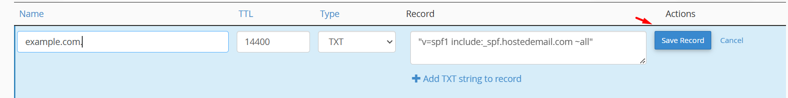 Update TXT Record Values - cPanel