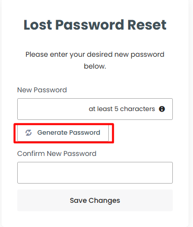 Generate Password - SeekaHost Client Area